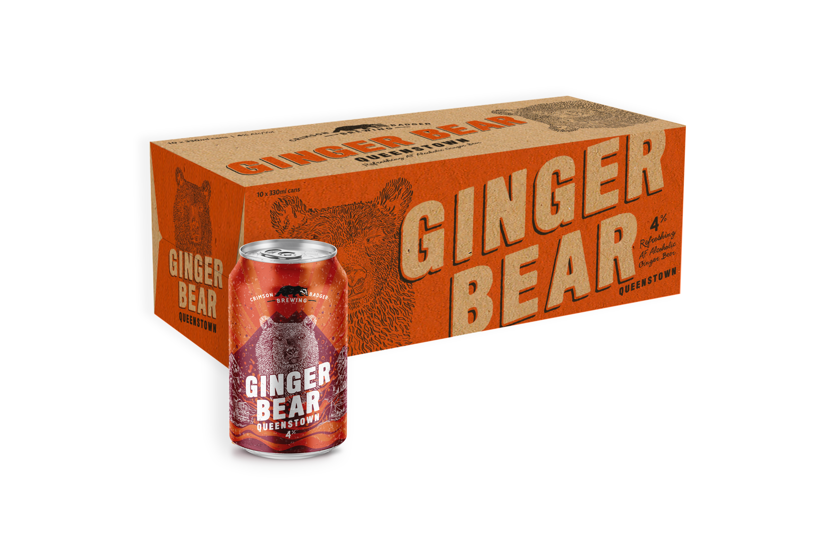 Crimson Badger Ginger Bear 4% 10 Pack Cans 330ml