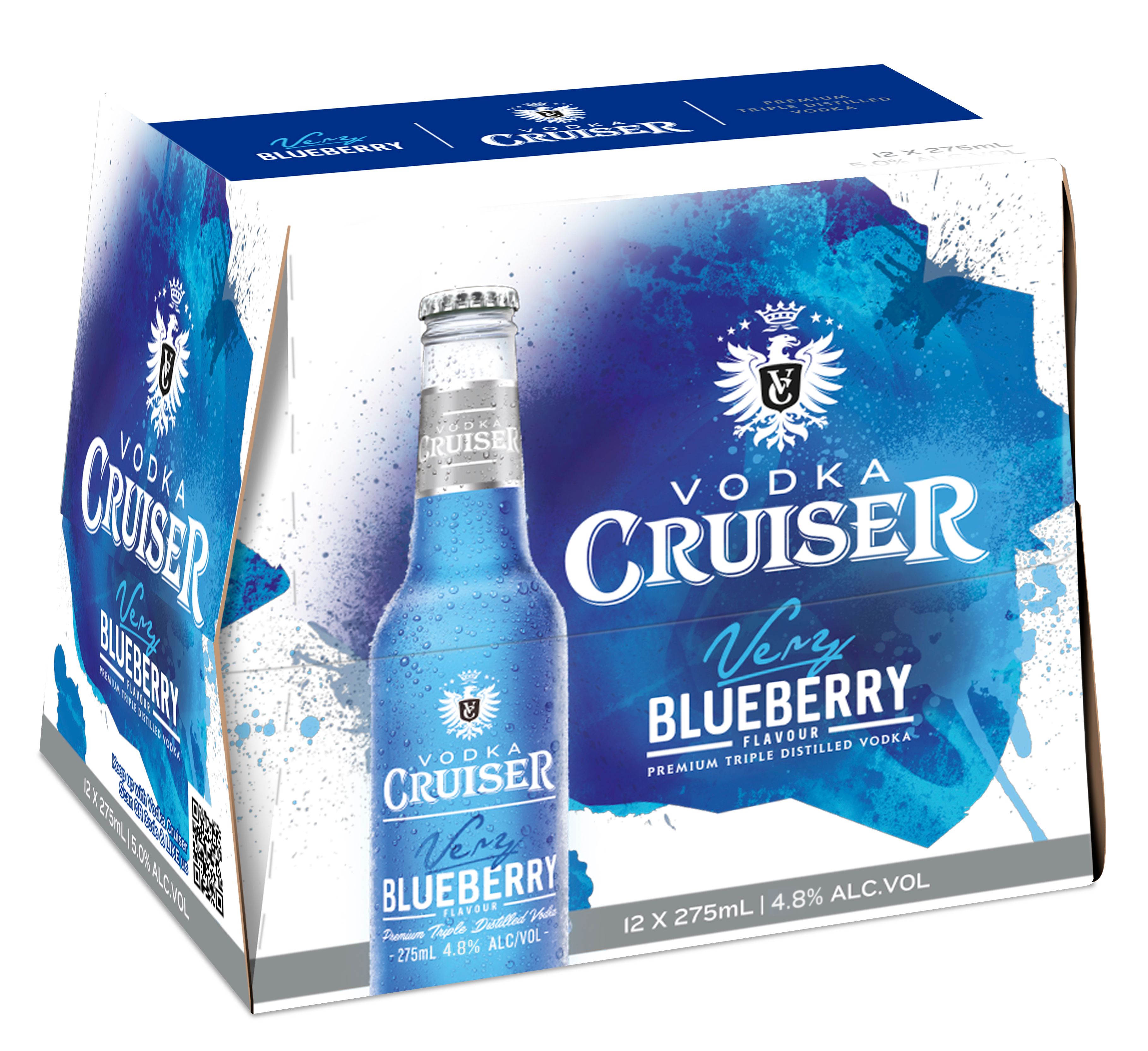 Cruiser Blueberry 4.8% 12 Pack Bottles 275ml