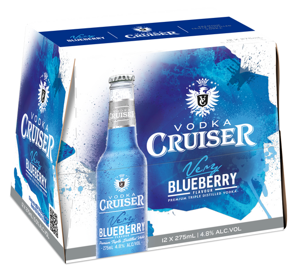 Cruiser Blueberry 4.8% 12 Pack Bottles 275ml