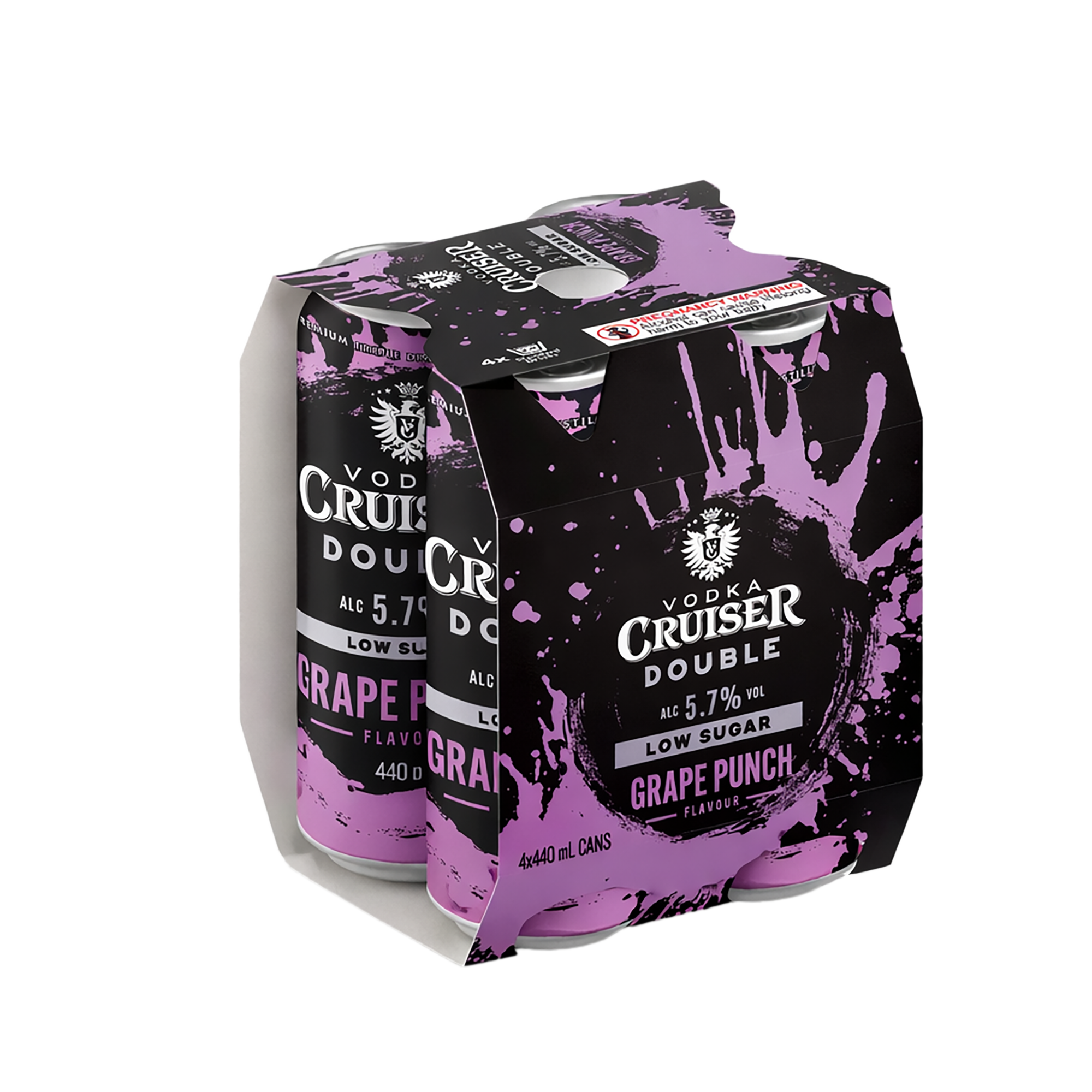Cruiser Double Grape Punch Low Sugar 5.7% 4 Pack Cans 440ml