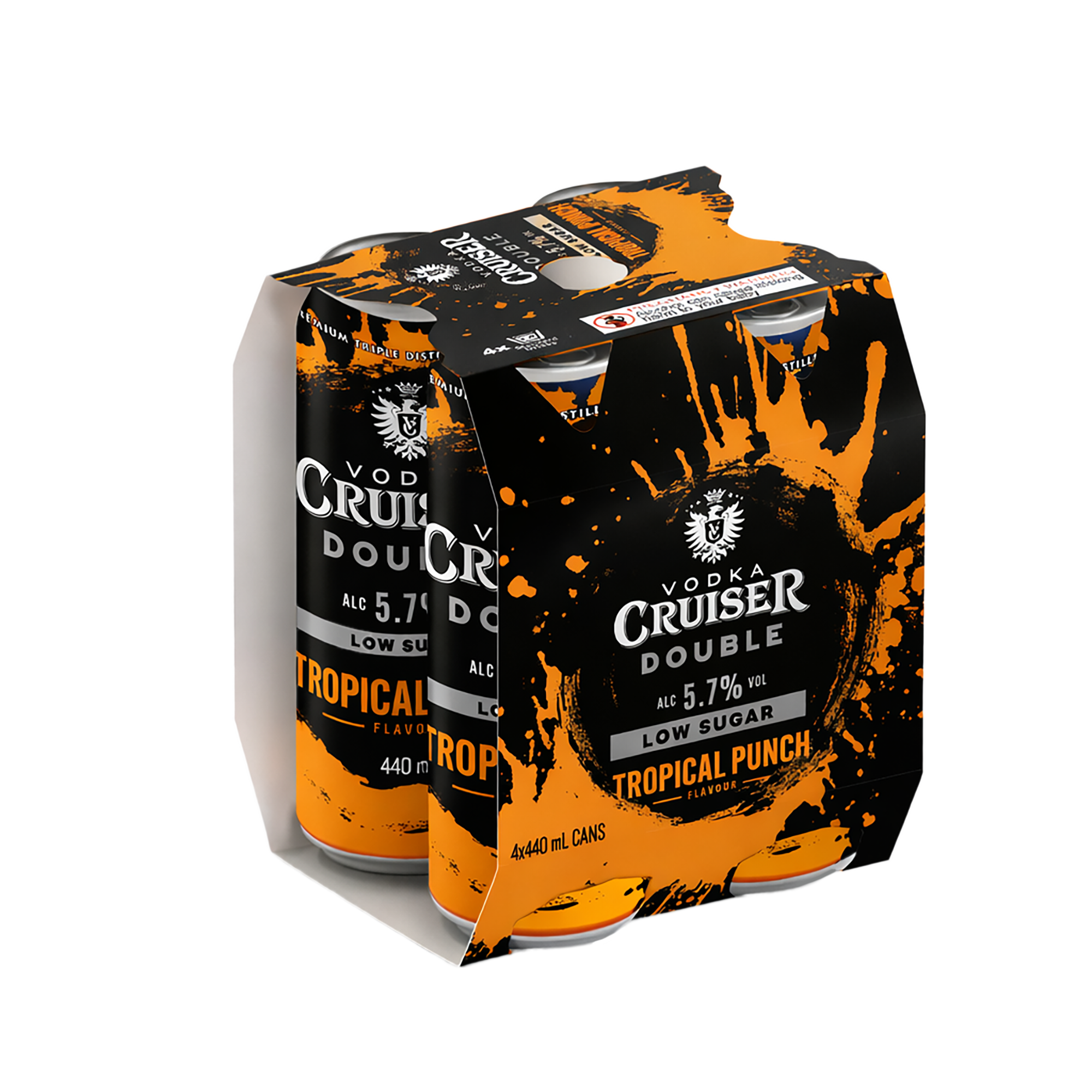 Cruiser Double Tropical Punch Low Sugar 5.7% 4 Pack Cans 440ml