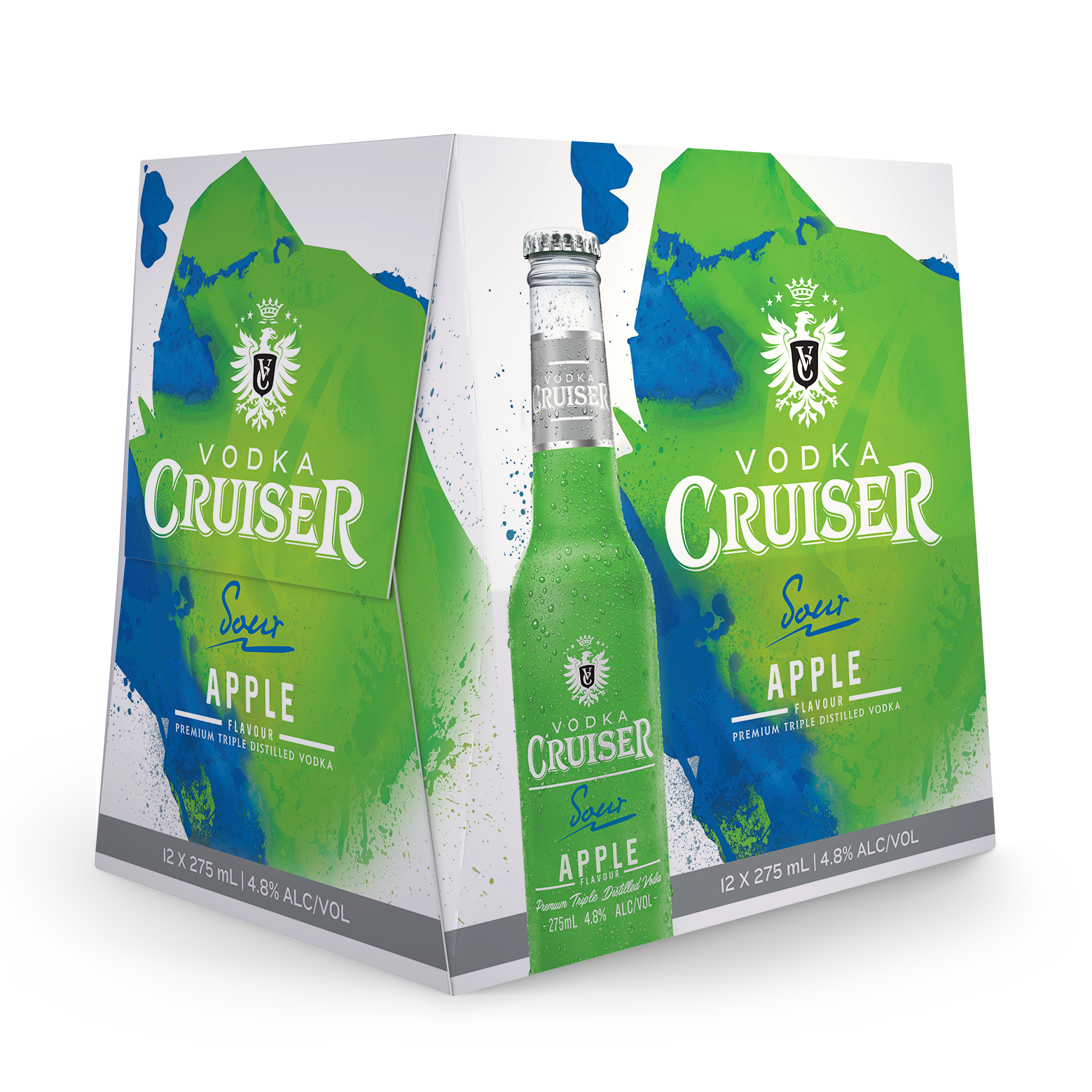 Cruiser Sour Apple 4.8% 12 Pack Bottles 275ml