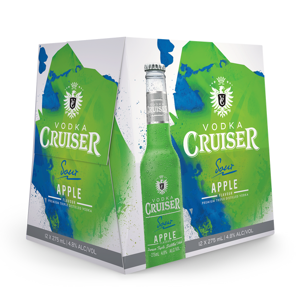 Cruiser Sour Apple 4.8% 12 Pack Bottles 275ml