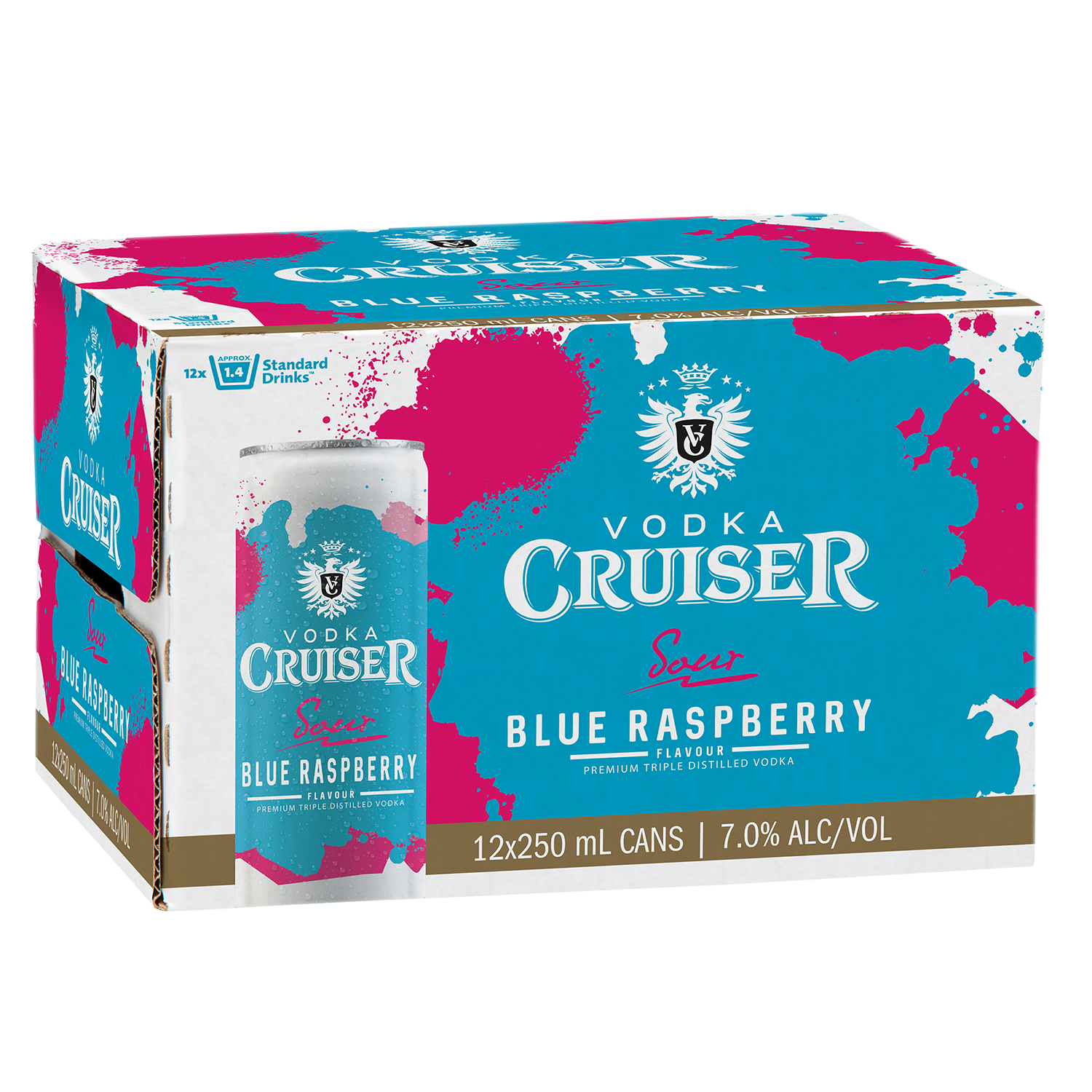 Cruiser Sour Blue Raspberry 7% 12 Pack Cans 250ml