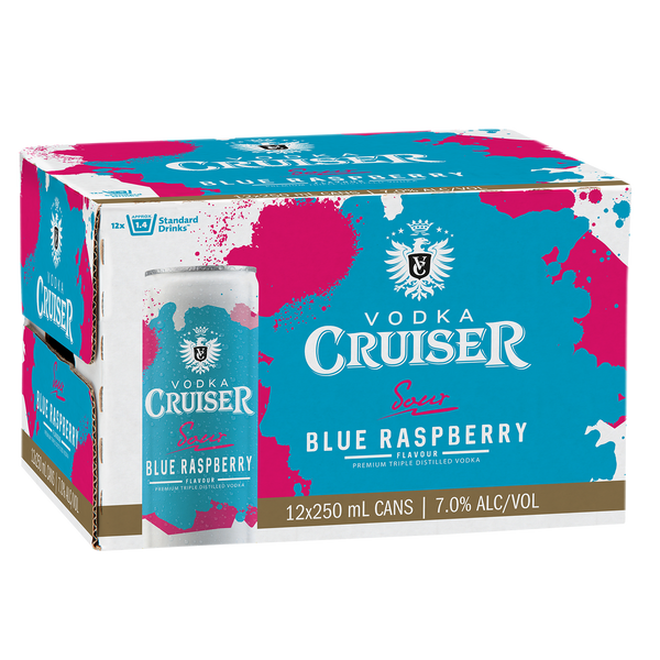 Cruiser Sour Blue Raspberry 7% 12 Pack Cans 250ml