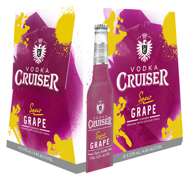 Cruiser Sour Grape 4.8% 12 Pack Bottles 275ml