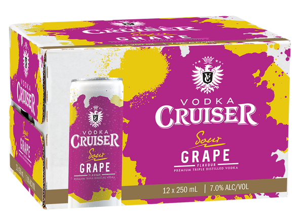 Cruiser Sour Grape 7% 12 Pack Cans 250ml