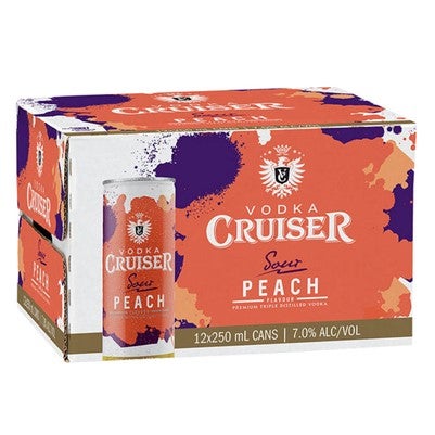 Cruiser Sour Peach 7% 12 Pack Cans 250ml