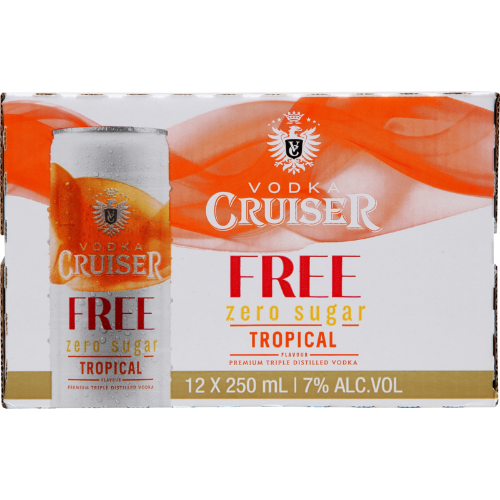 Cruiser Sugar Free Tropical 7% 12 Pack Cans 250ml