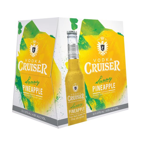 Cruiser Sunny Pineapple 4.8% 12 Pack Bottles 275ml