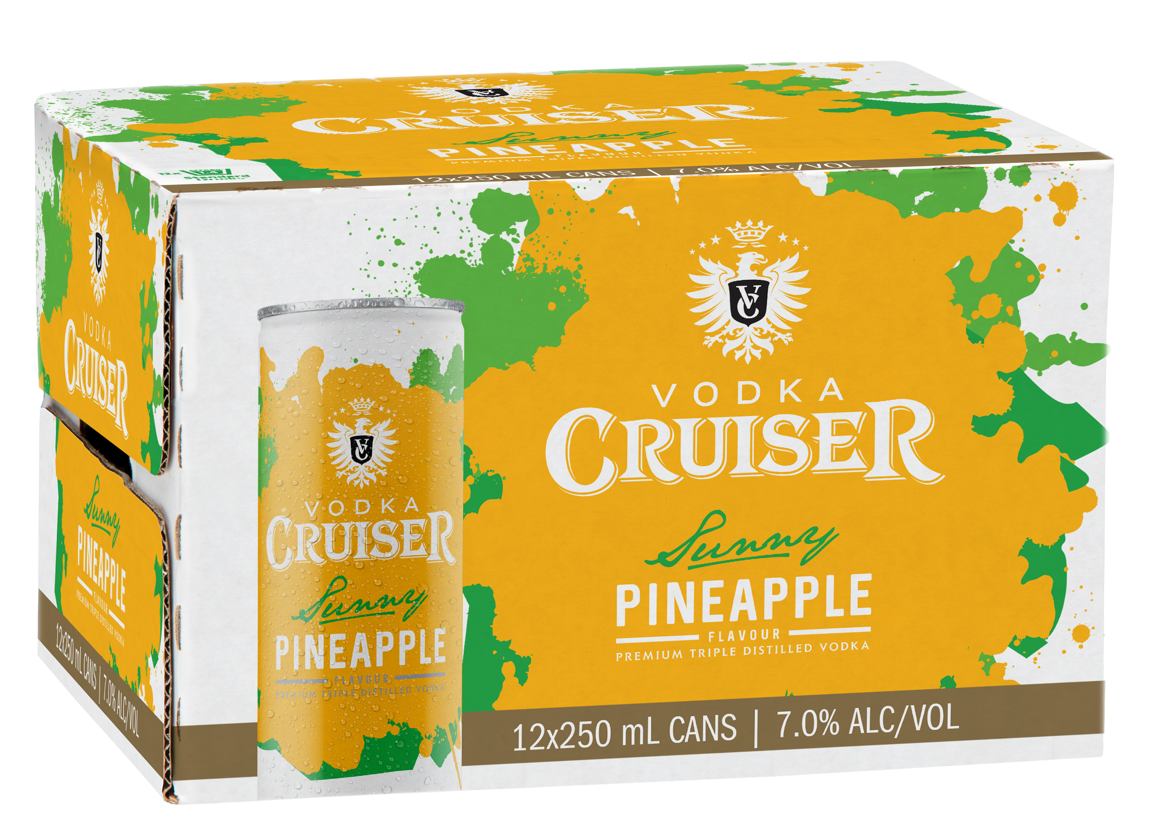 Cruiser Sunny Pineapple 7% 12 Pack Cans 250ml