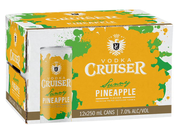 Cruiser Sunny Pineapple 7% 12 Pack Cans 250ml