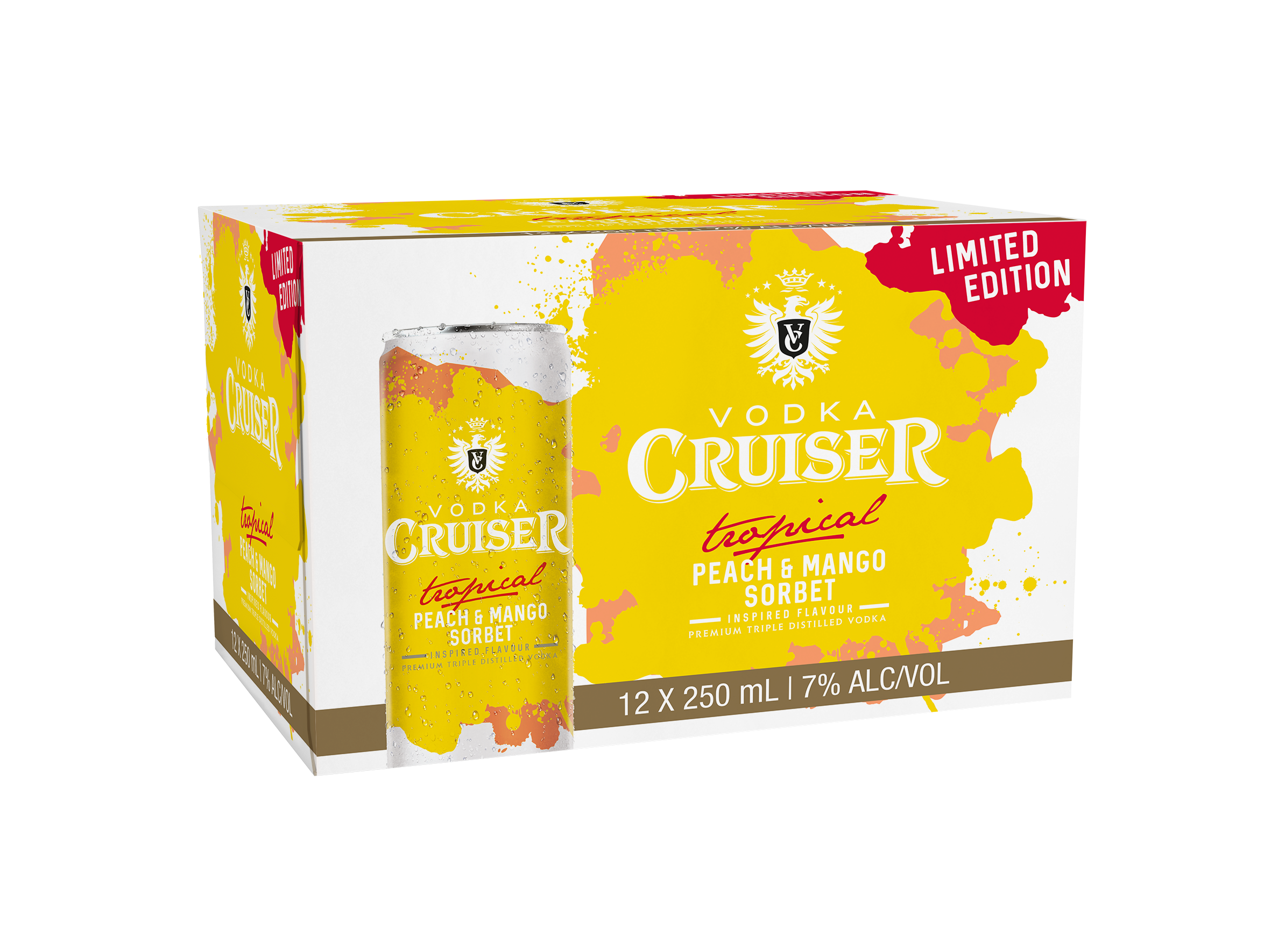 Cruiser Tropical Peach & Mango Sorbet 7% 12 Pack Cans 250ml