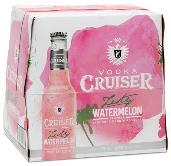 Cruiser Zesty Watermelon 4.8% 12 Pack Bottles 275ml