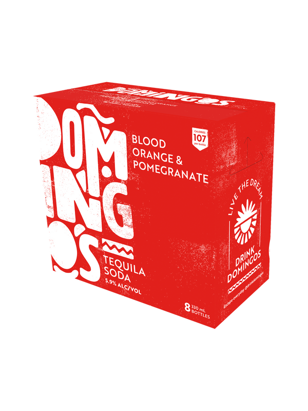 Domingos Blood Orange & Pomegranate Tequila Soda 5.9% 8 Pack Bottles 330ml