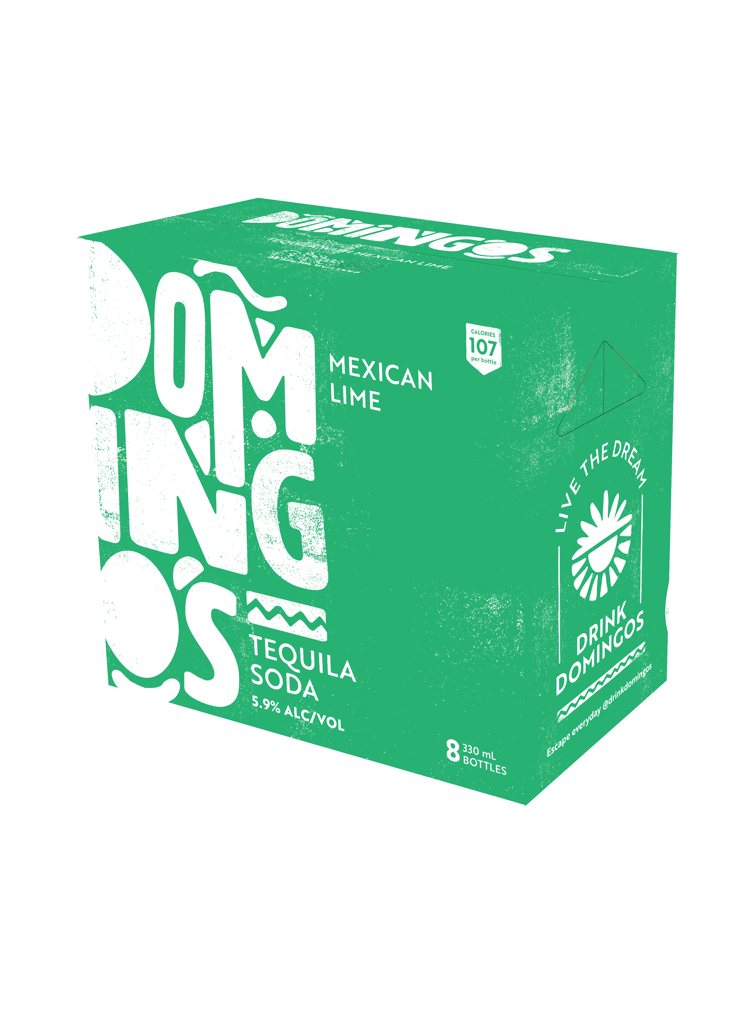 Domingos Mexican Lime Tequila Soda 5.9% 8 Pack Bottles 330ml