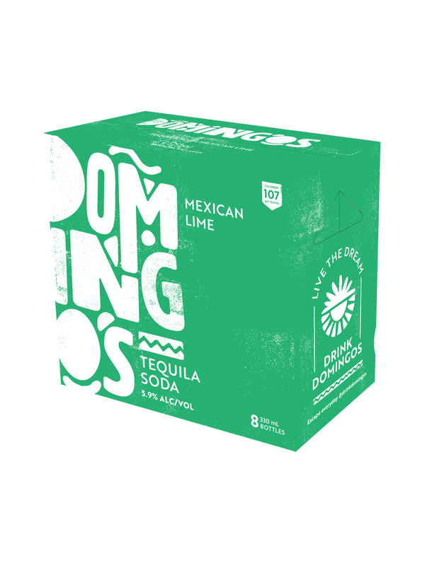 Domingos Mexican Lime Tequila Soda 5.9% 8 Pack Bottles 330ml