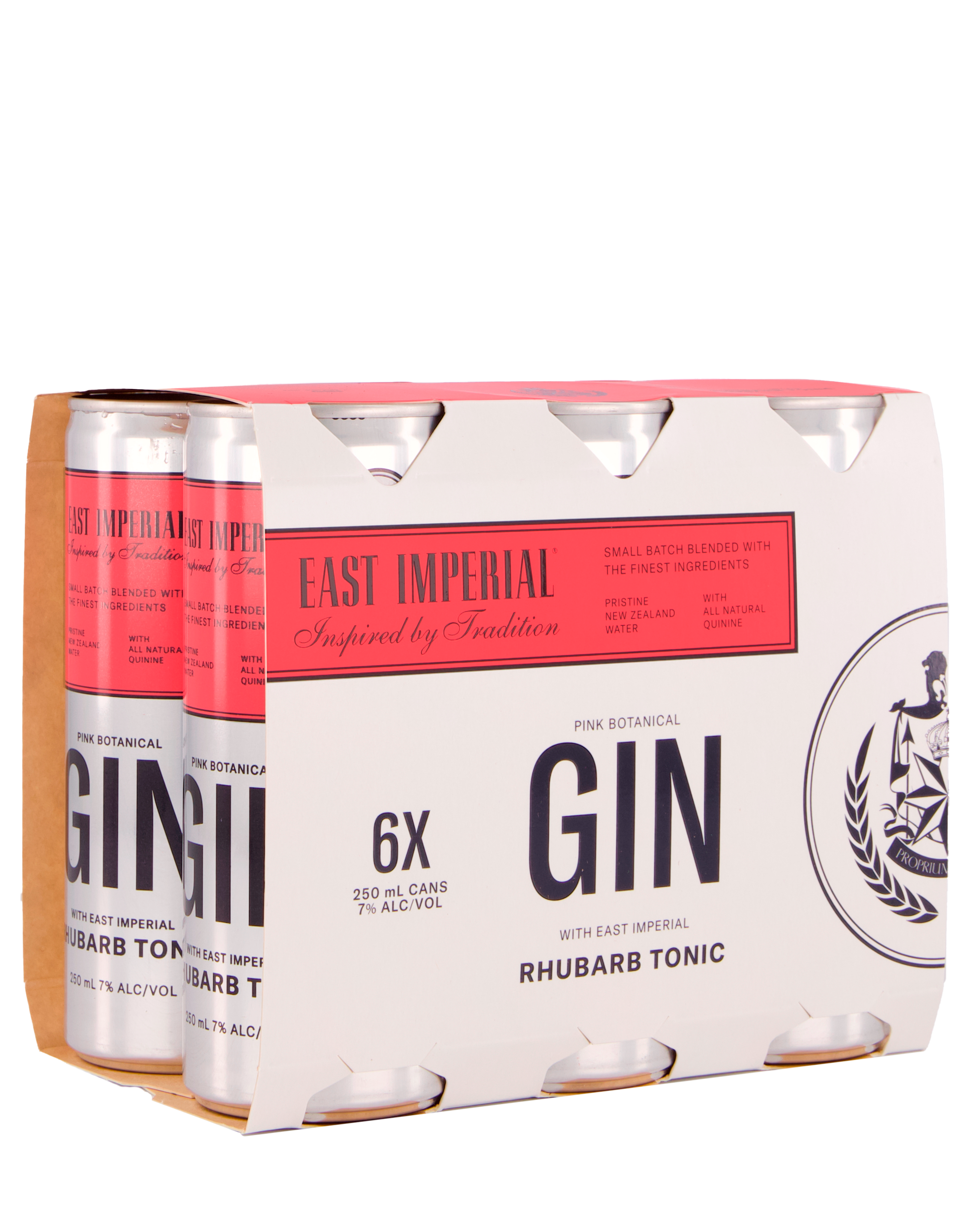 East Imperial London Pink Gin and Rhubarb Tonic 7% 6 Pack Cans 250ml