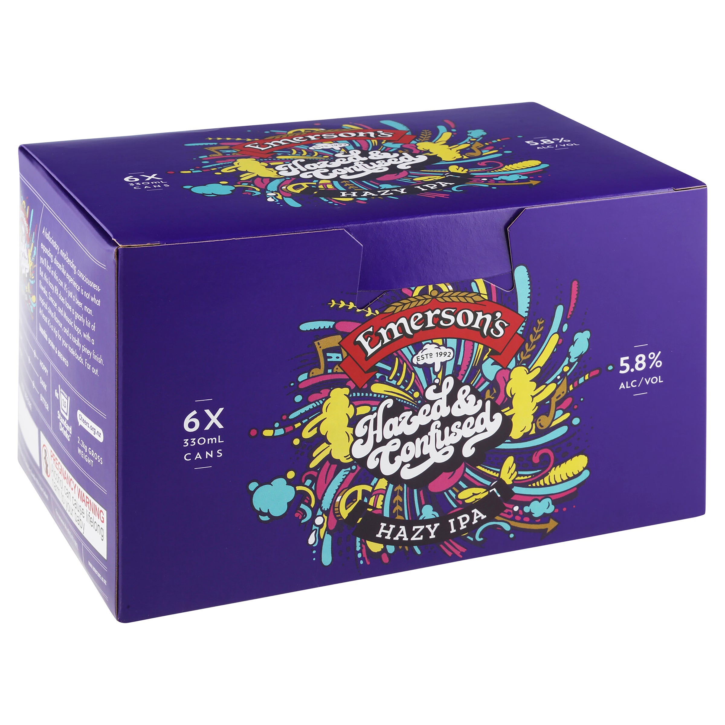 Emersons Hazed & Confused IPA 6 Pack Cans 330ml