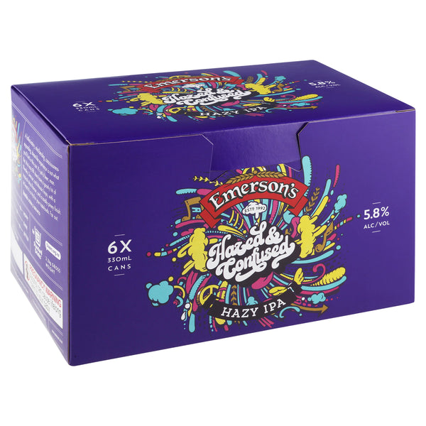 Emersons Hazed & Confused IPA 6 Pack Cans 330ml