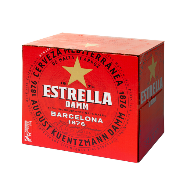 Estrella Damm Lager 12 Pack Bottles 330ml
