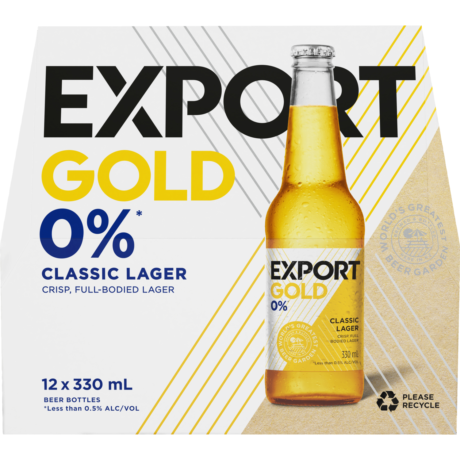 Export Gold 0% 12 Pack Bottles 330ml