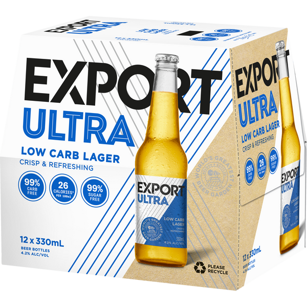 Export Ultra Low Carb 12 Pack Bottles 330ml