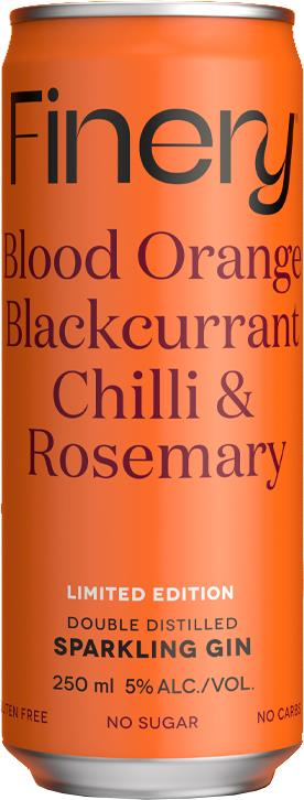 Finery Blood Orange Blackcurrant Chilli & Rosemary 5% 4 Pack Cans 250ml