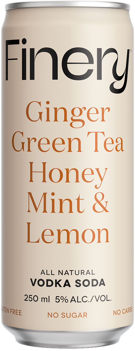 Finery Vodka Ginger Greentea 5% 4 Pack Cans 250ml