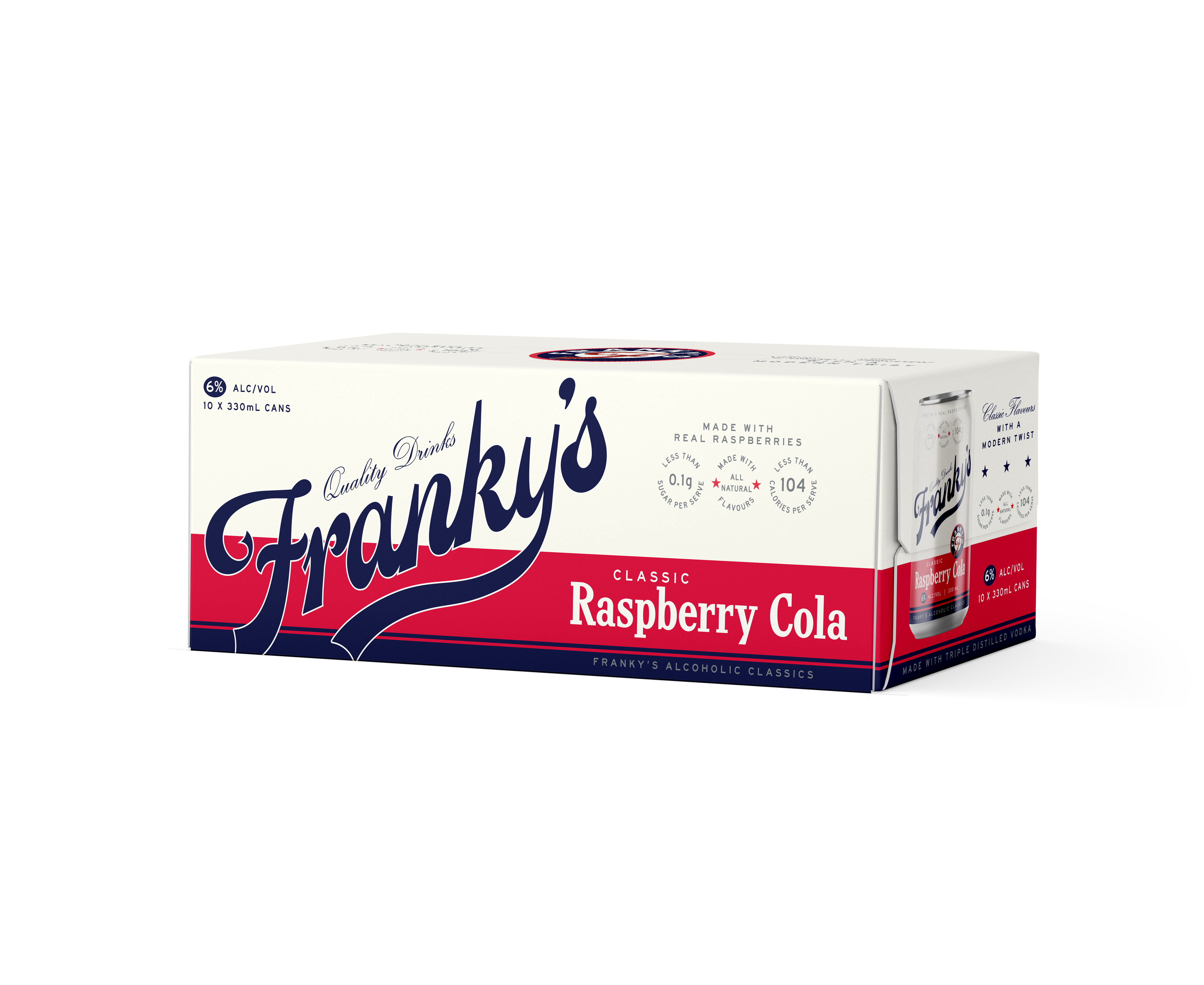 Franky's Raspberry Cola 6% 10 Pack Cans 330ml