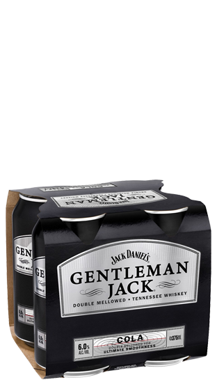 Gentleman Jack & Cola 6% 4 Pack Cans 375ml
