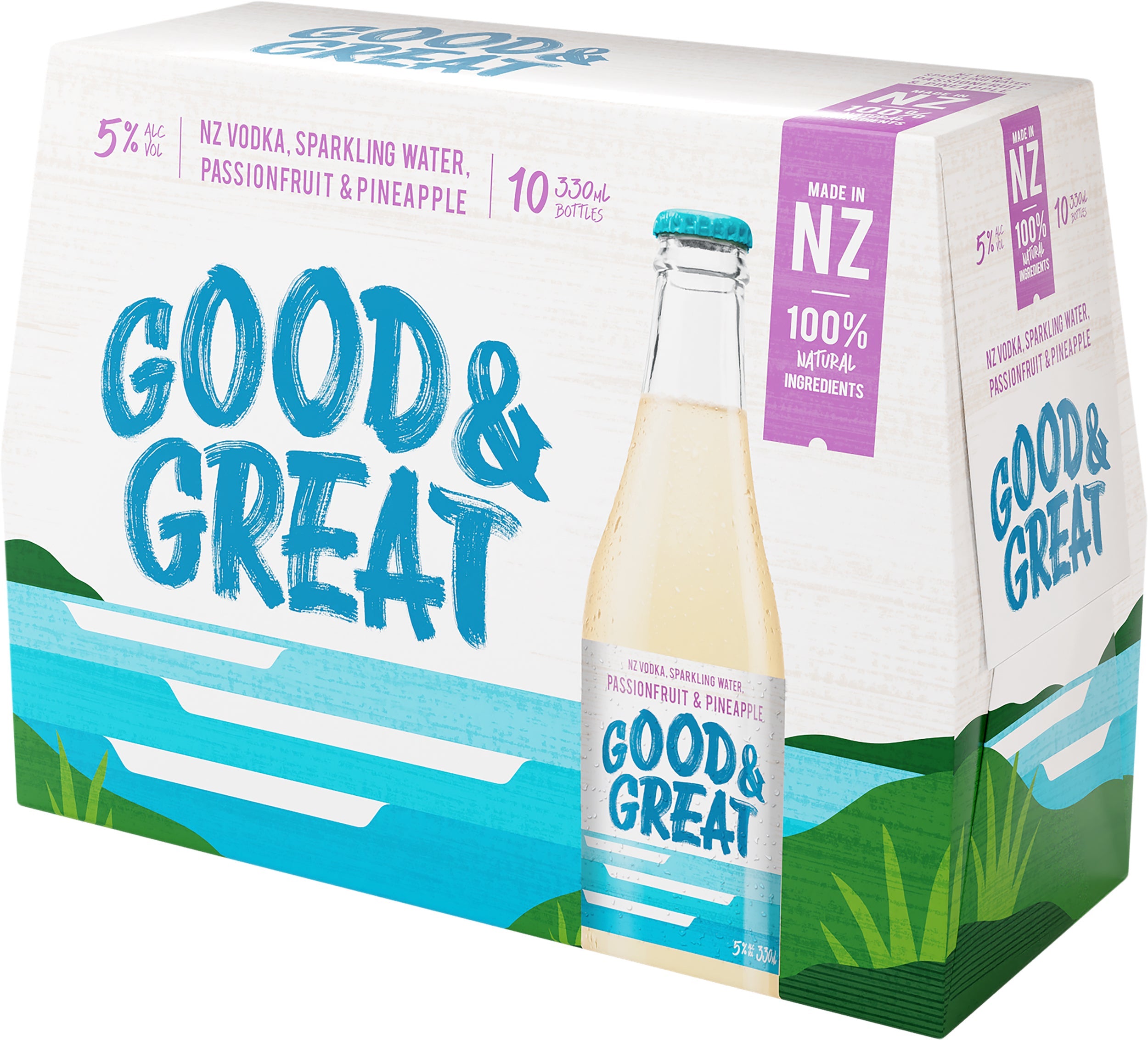 Good & Great Vodka Passionfruit & Pineapple 5% 10 Pack Bottles 330ml