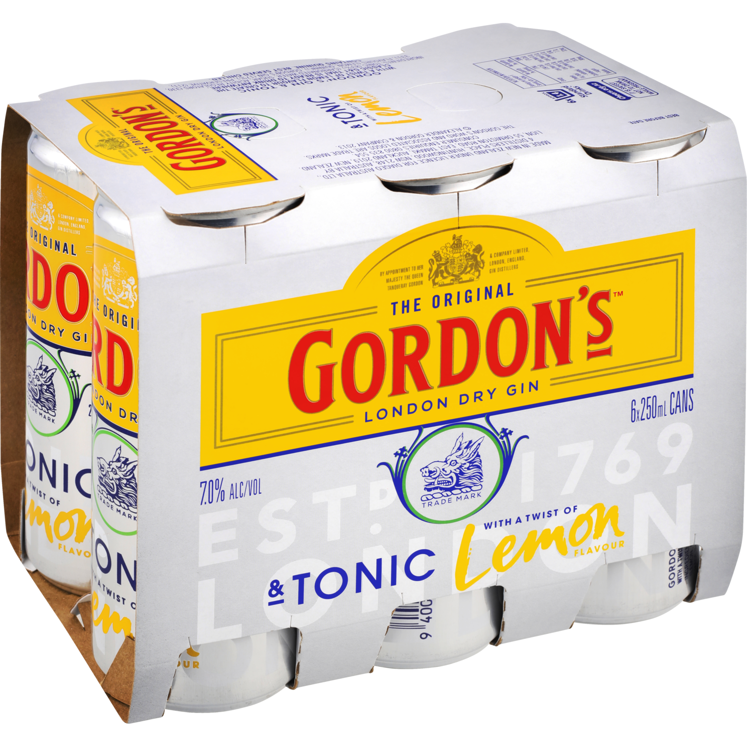 Gordon's Gin & Tonic Slimline 7% 6 Pack Cans 250ml