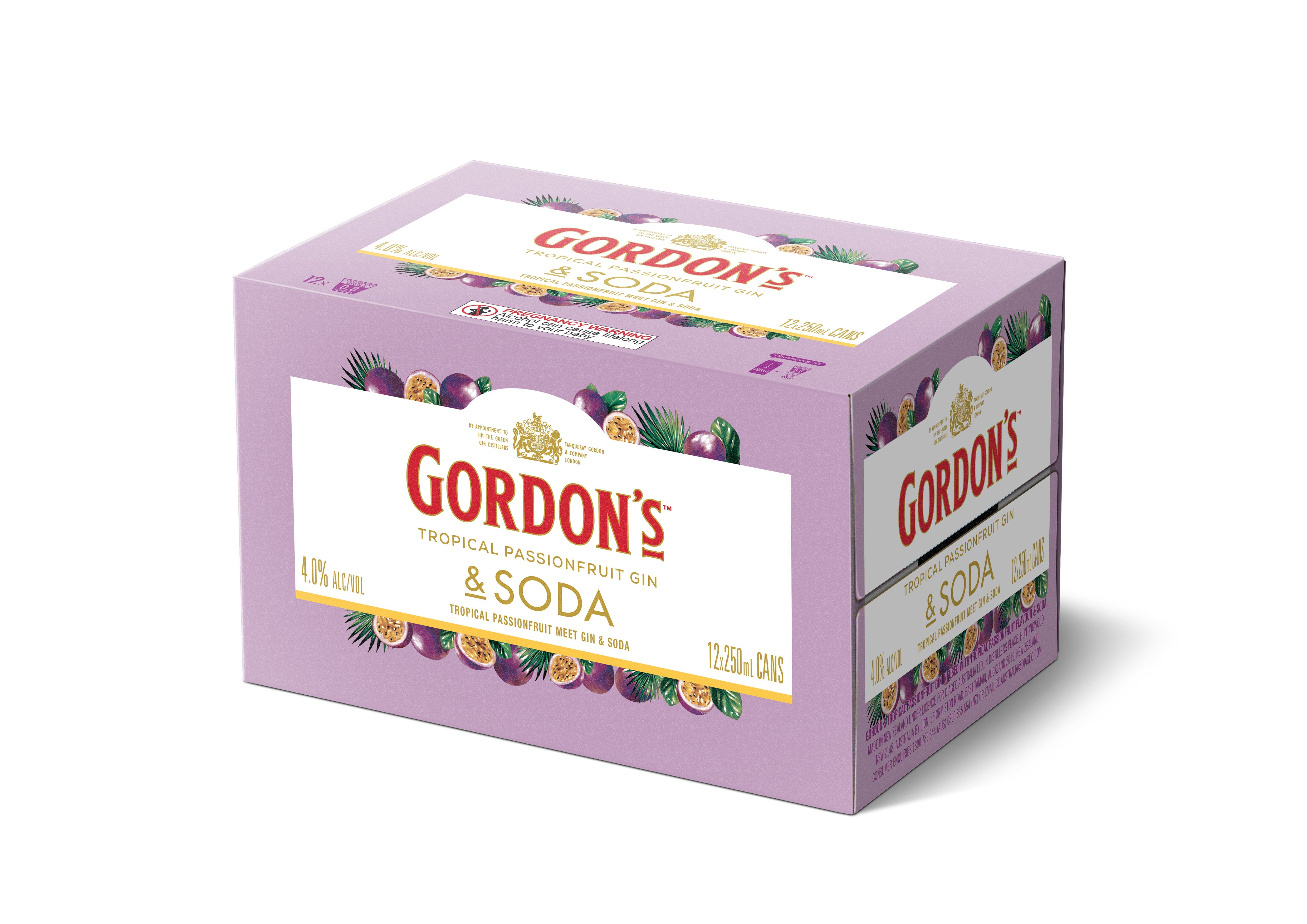 Gordons Tropical Passionfruit 4% 12 Pack Cans 250ml