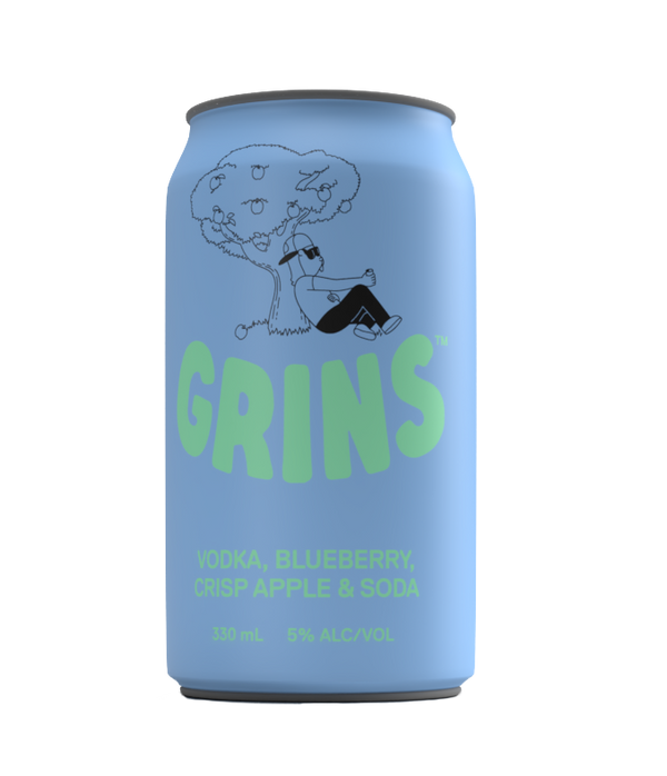 Grins Vodka Blueberry Apple and Soda 10 Pack Cans 330ml