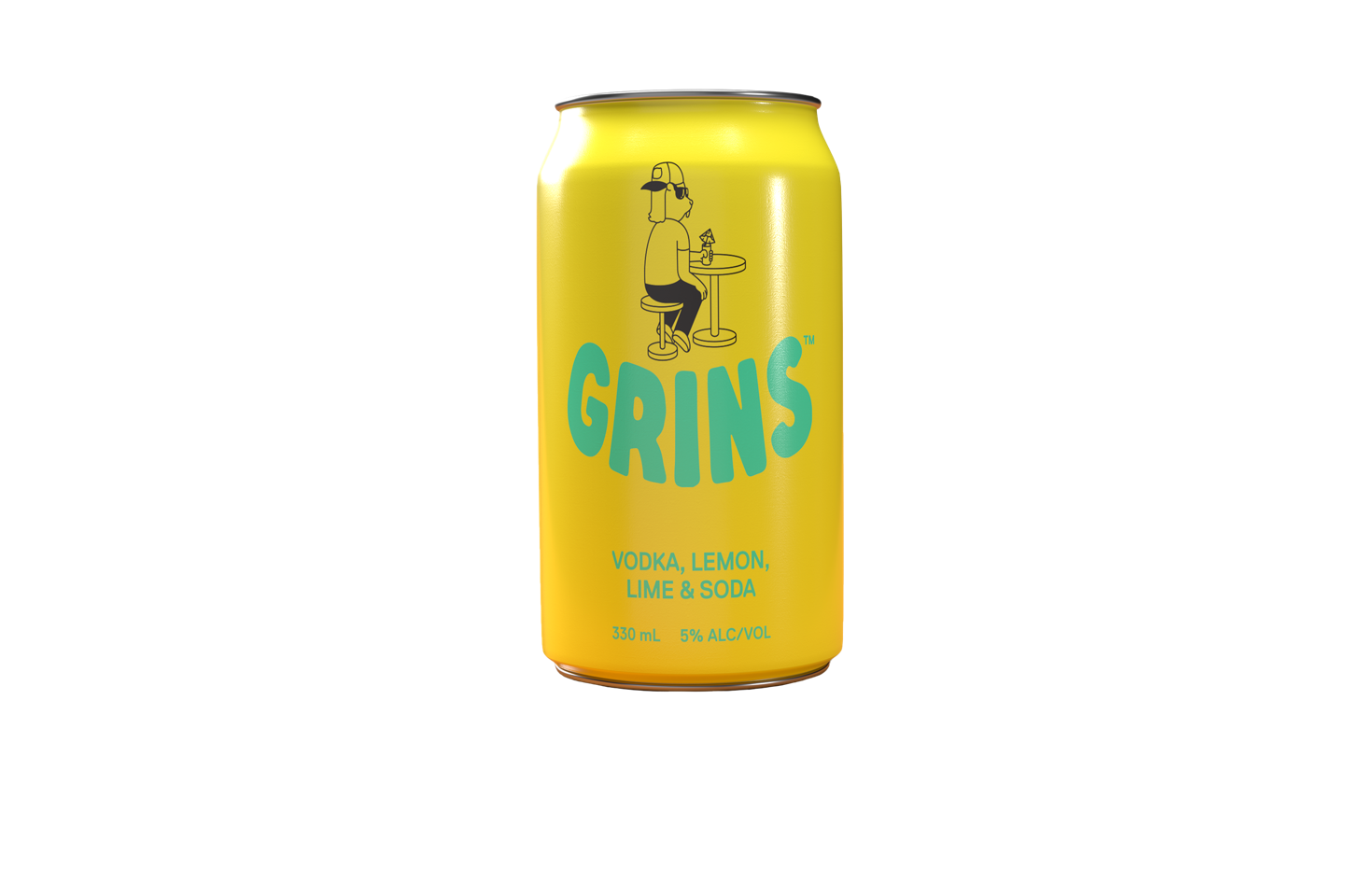 Grins Vodka Lemon Lime & Soda 5% 10 Pack Cans 330ml