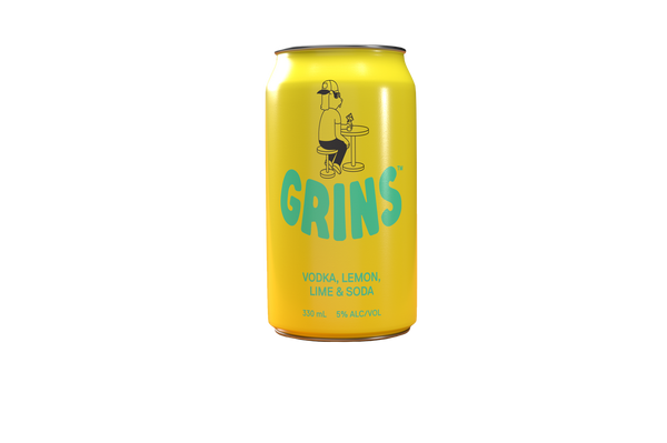 Grins Vodka Lemon Lime & Soda 5% 10 Pack Cans 330ml