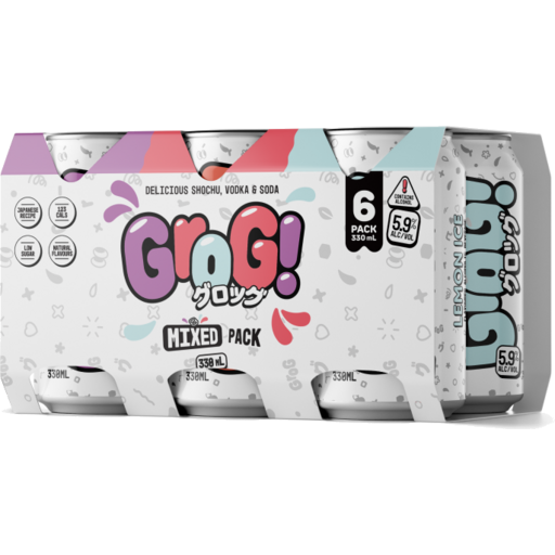 Grog Mixed 5.9% 6 Pack Cans 330ml
