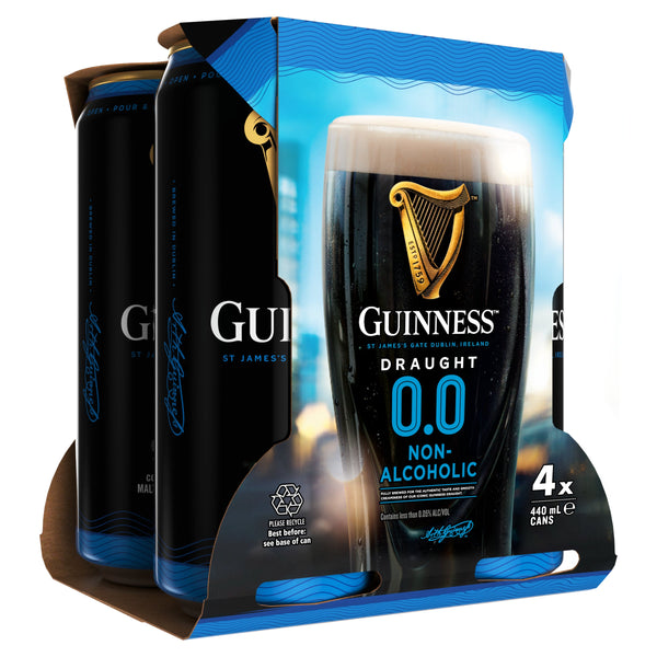 Guinness Draught 0.0% 4 Pack Cans 440ml