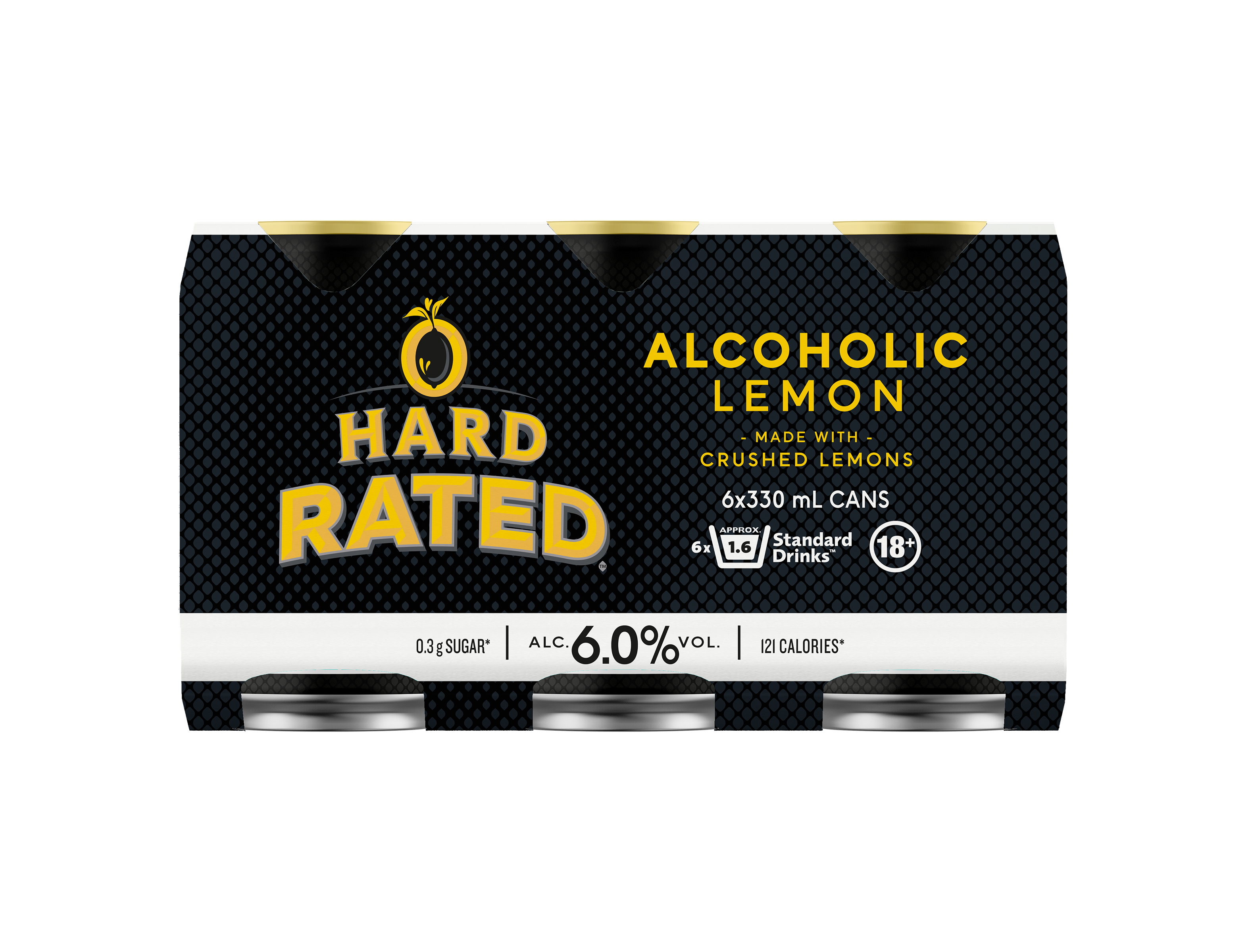 Hard Rated Lemon Low Sugar 6% 6 Pack Cans 330ml
