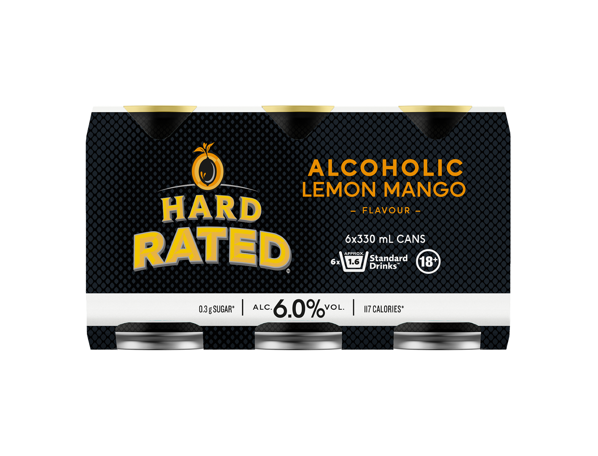 Hard Rated Lemon Mango Low Sugar 6% 6 Pack Cans 330ml