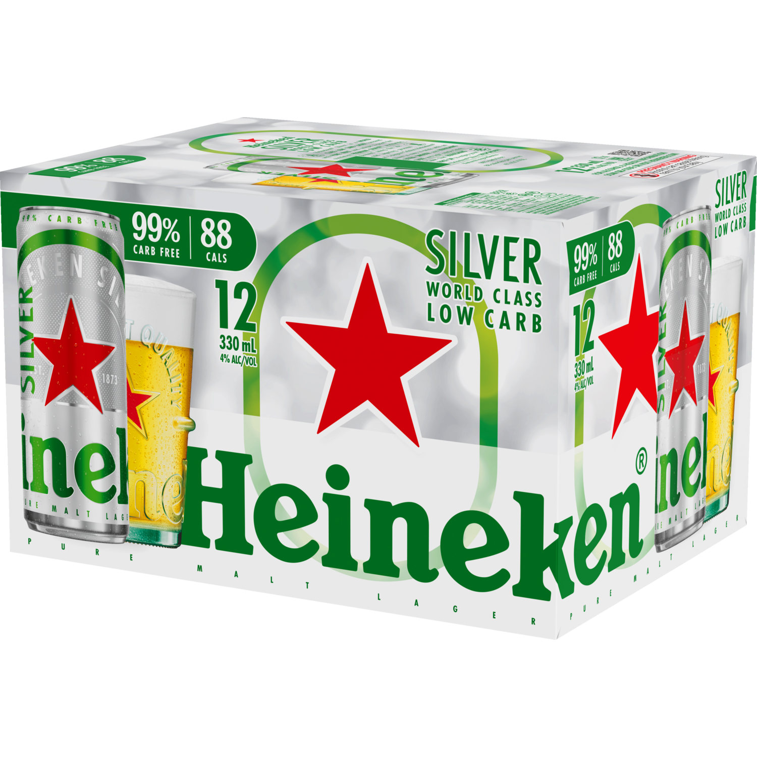 Heineken Silver Sleek 12 Pack Cans 330ml