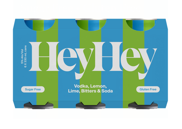 HeyHey Vodka Lemon Lime and Bitters 6% 6 Pack Cans 330ml