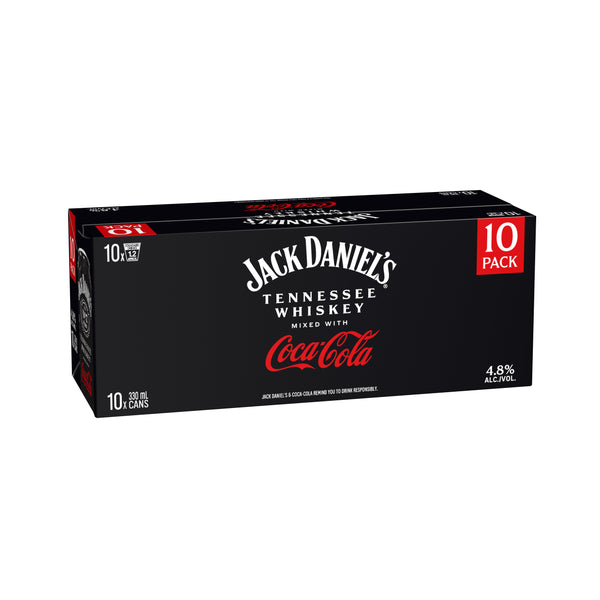 Jack Daniel's & Coca-Cola 4.8% 10 Pack Cans 330ml