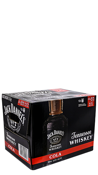 Jack Daniels & Cola 4.8% 12 Pack Bottles 330ml