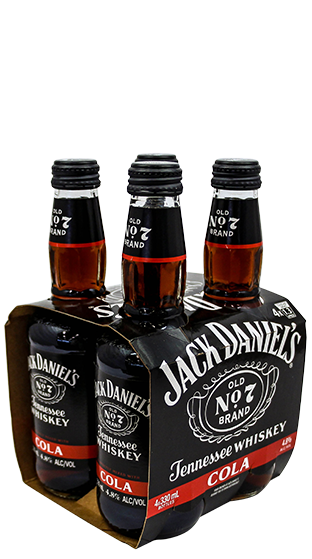 Jack Daniels & Cola 4.8% 4 Pack Bottles 330ml