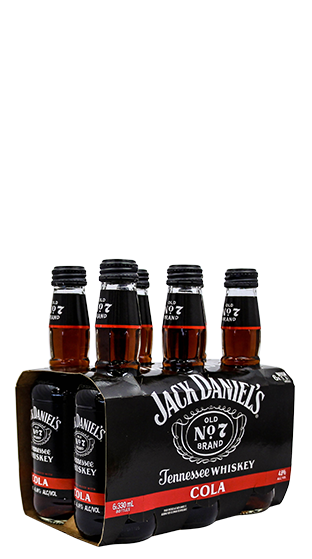 Jack Daniels & Cola 4.8% 6 Pack Bottles 330ml