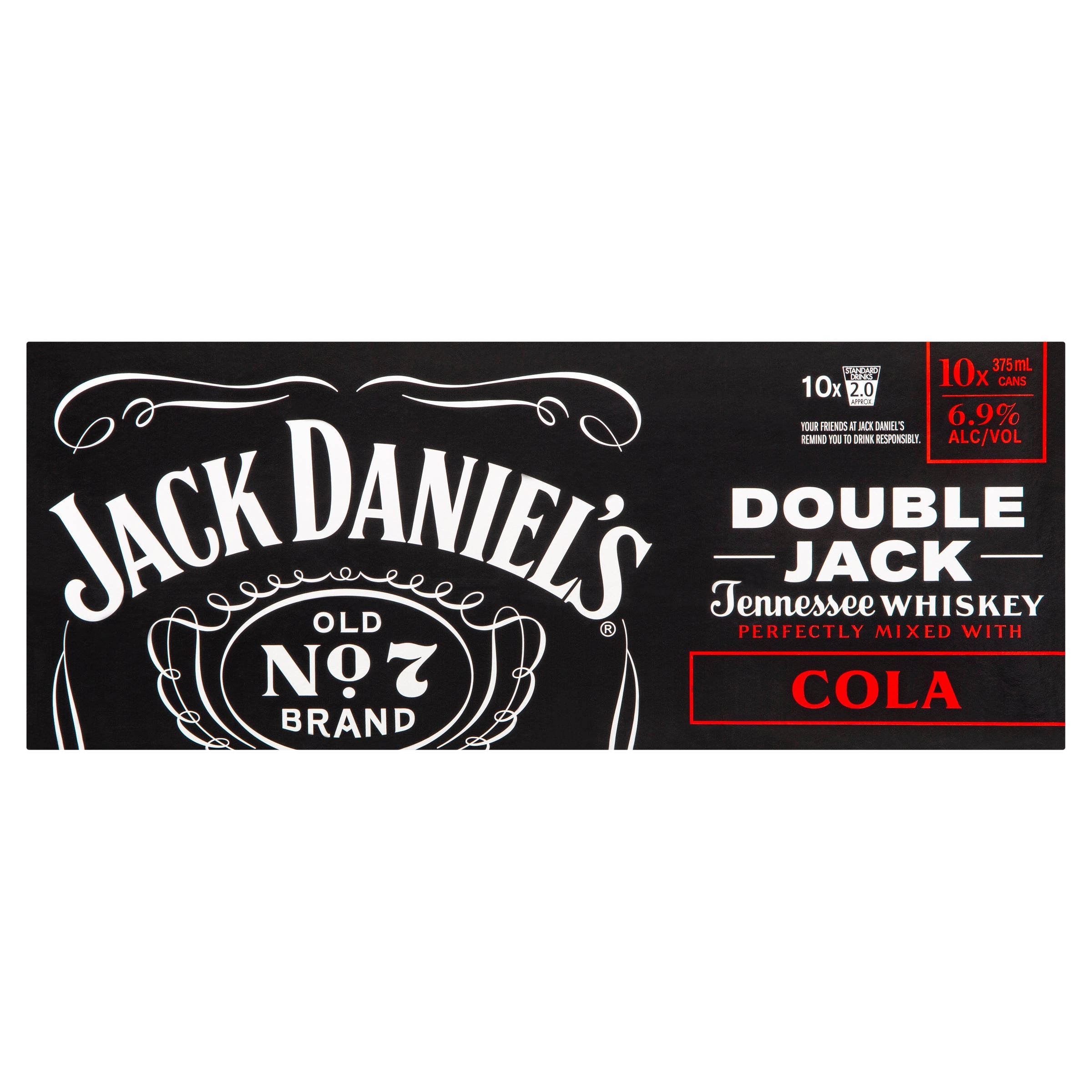 Jack Daniels Double Jack 6.9% 10 Pack Cans 375ml