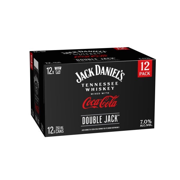 Jack Daniel's Double Jack & Coca-Cola 7% 12 Pack Cans 250ml