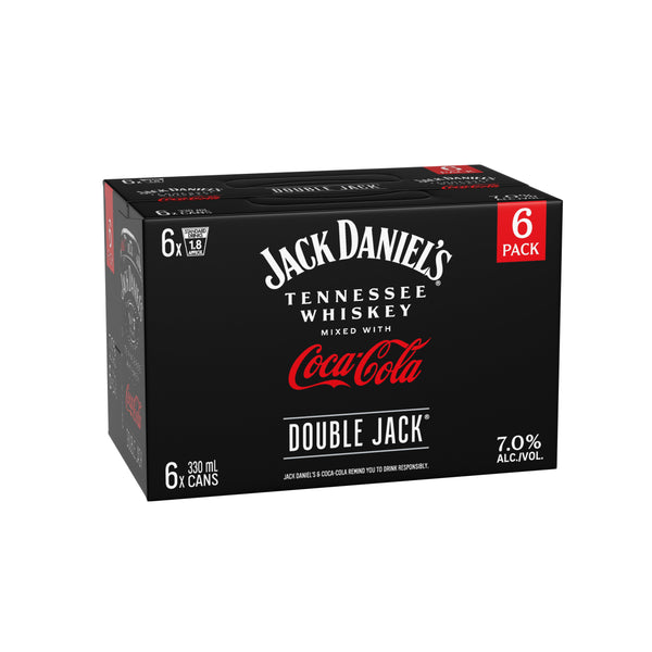 Jack Daniel's Double Jack & Coca-Cola 7% 6 Pack Cans 330ml